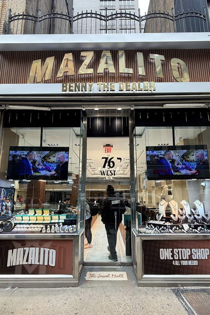 The Mazalito storefront at 76 West 47th Street in the Diamond District