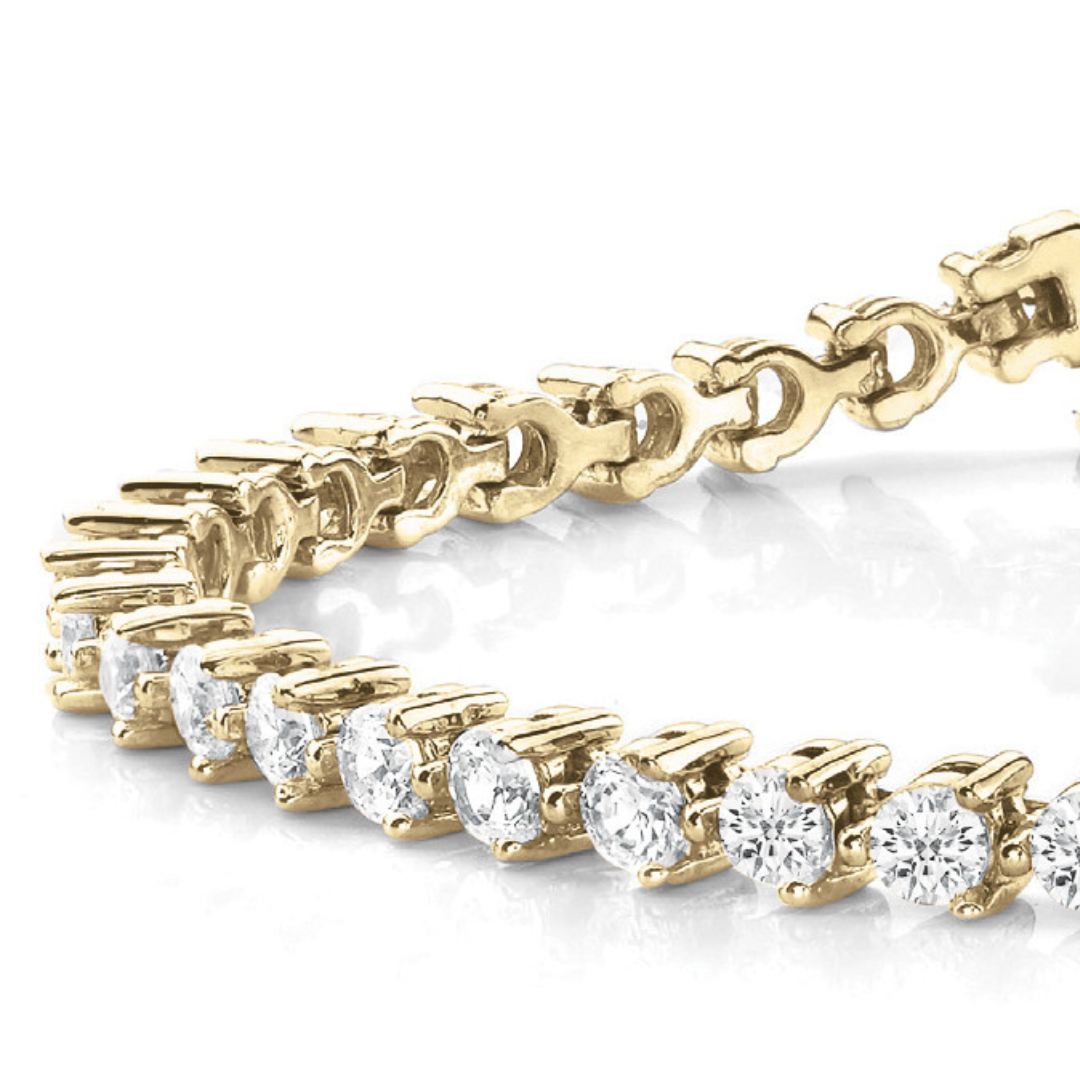 Three Graces lab-grown diamond tennis bracelet, 14k gold, 2.9 to 4.7 ct