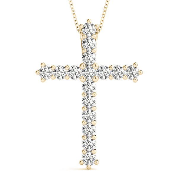 Blessed Cross lab-grown diamond cross pendant, 14k gold
