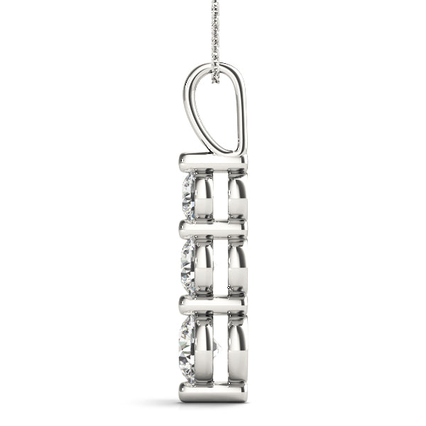 Given Three lab-grown diamond three-stone pendant, 14k gold