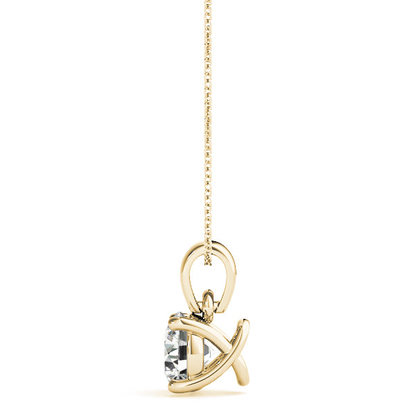 Single Dawn lab-grown diamond solitaire pendant, 14k gold