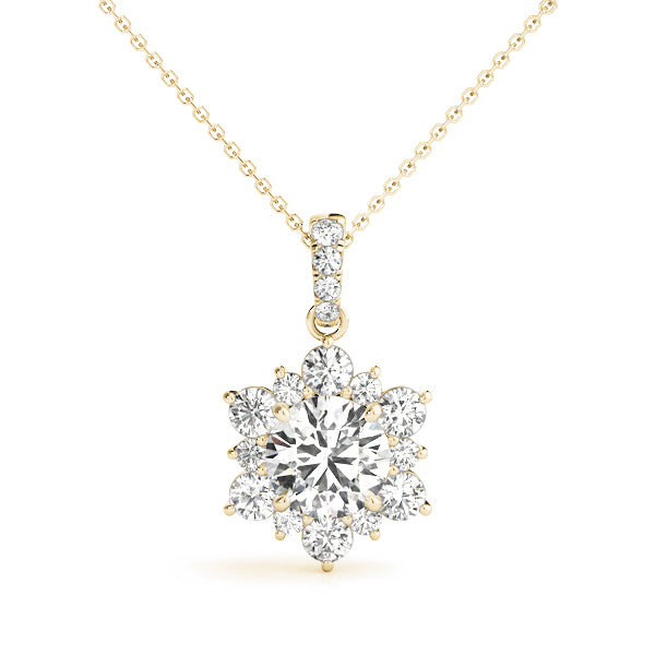 Morning Star lab-grown diamond pendant, 14k gold