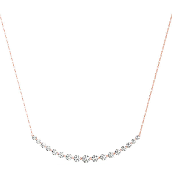 Daybreak Curve lab-grown diamond necklace, 14k rose gold#Color_Rose Gold