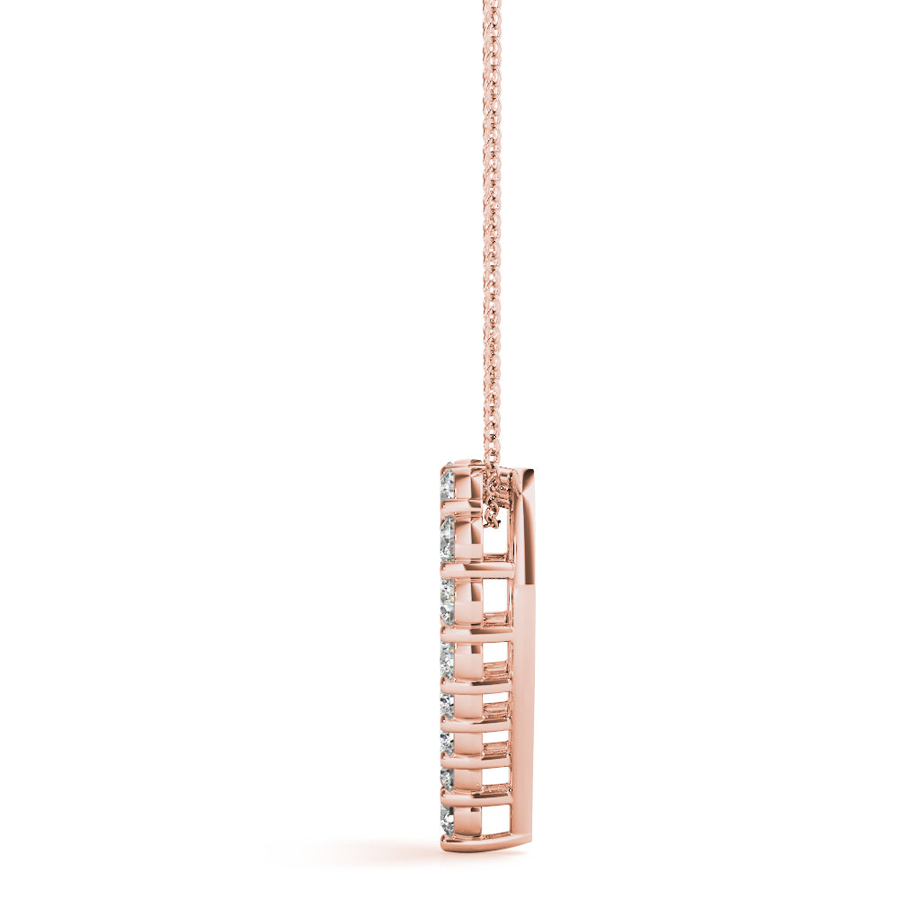 Heart Word lab-grown diamond heart pendant, 14k gold