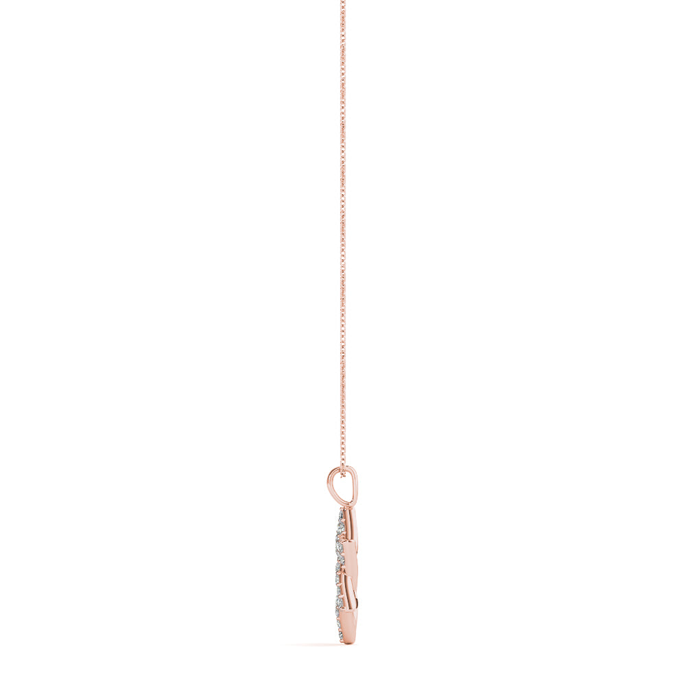 Star of David lab-grown diamond pendant, 14k rose gold#Color_Rose Gold