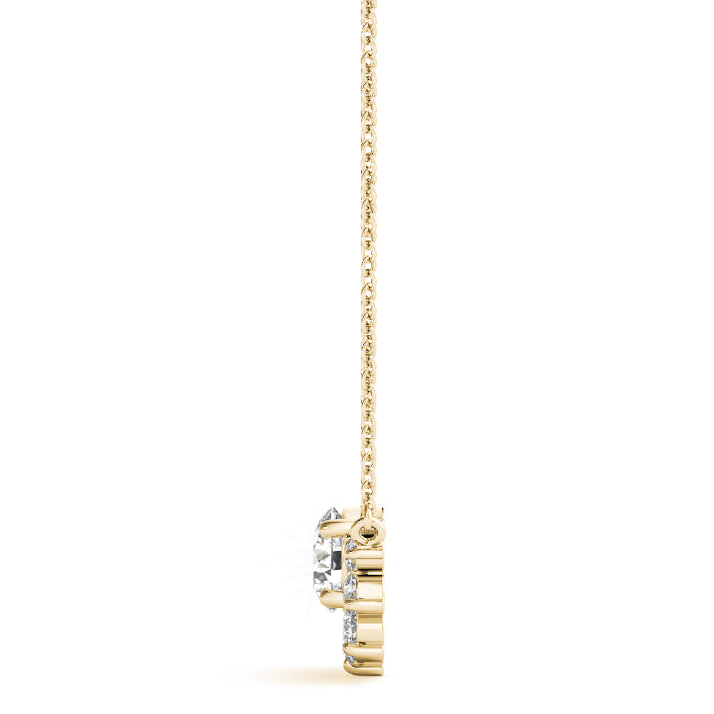 Halo Bloom lab-grown diamond pendant, 14k gold