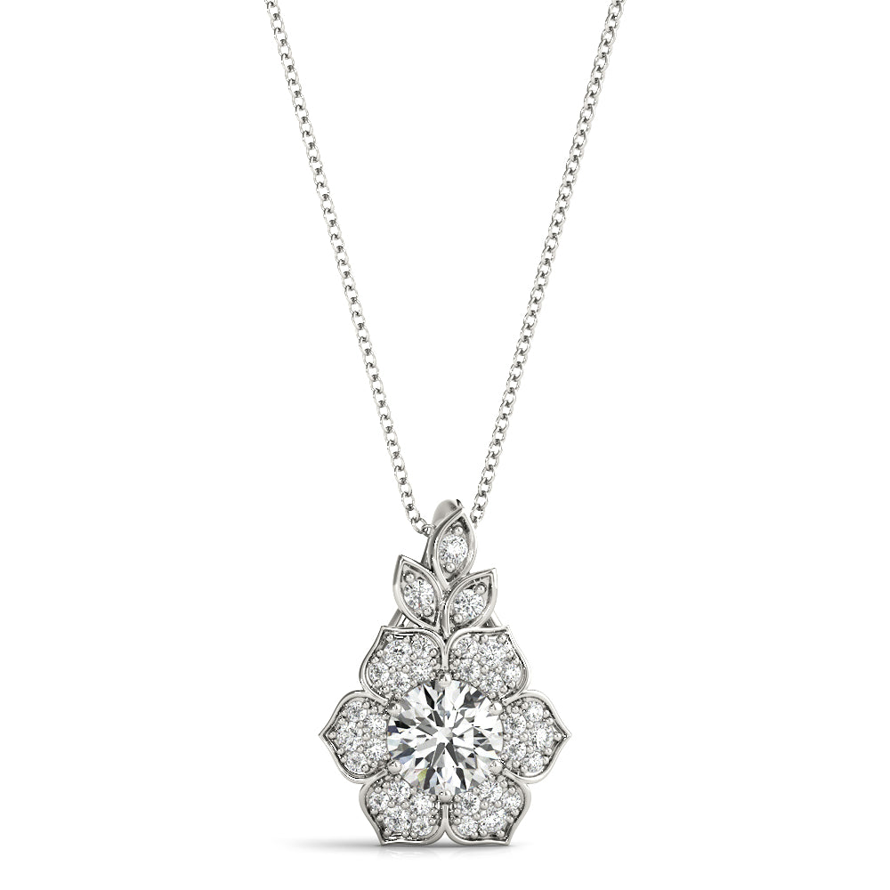 Given Bloom lab-grown diamond flower pendant, 14k white gold#Color_White Gold