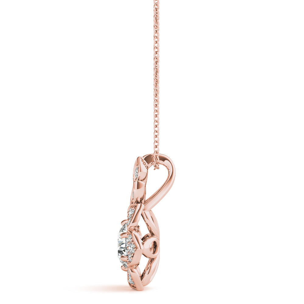 Given Bloom lab-grown diamond flower pendant, 14k rose gold#Color_Rose Gold