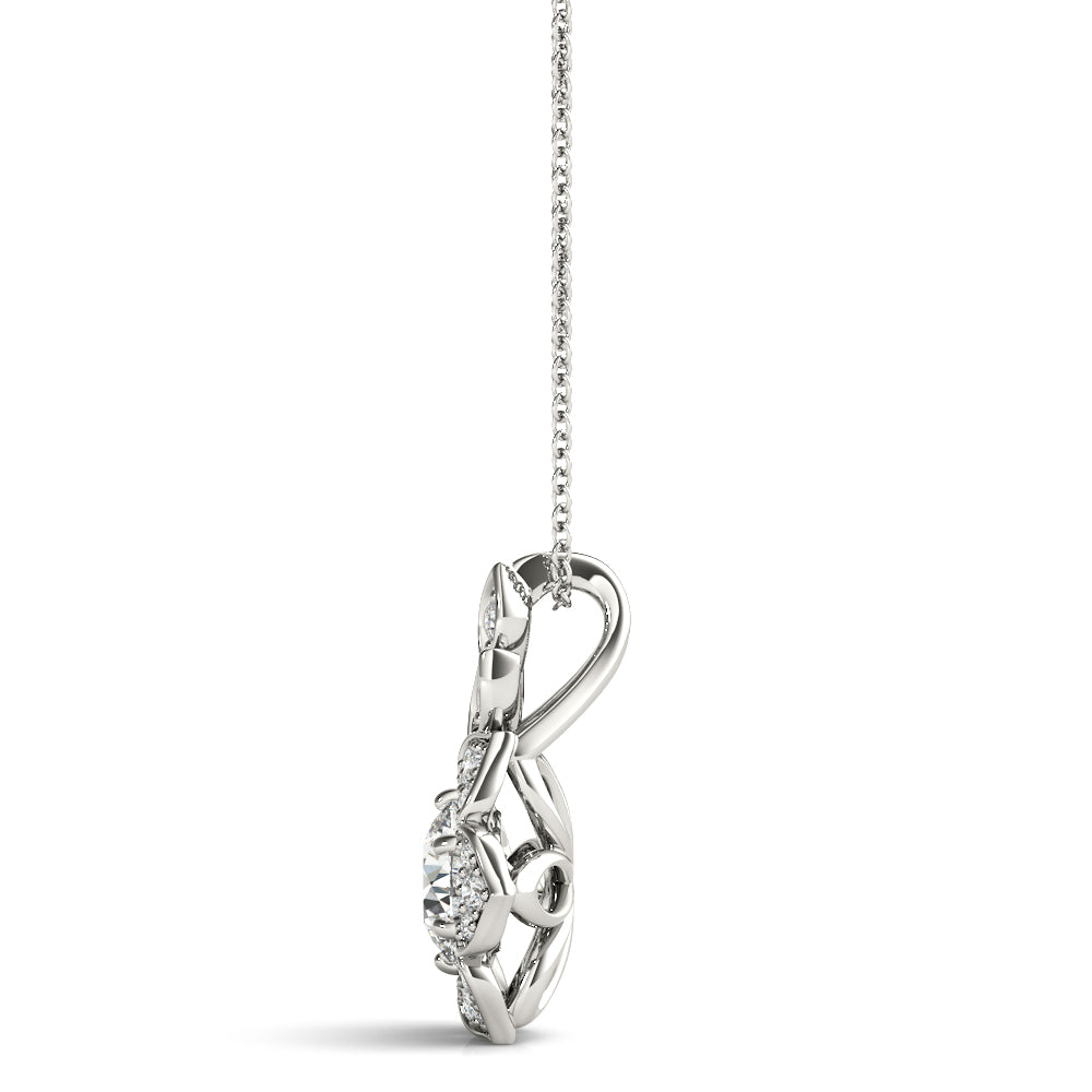 Given Bloom lab-grown diamond flower pendant, 14k white gold#Color_White Gold