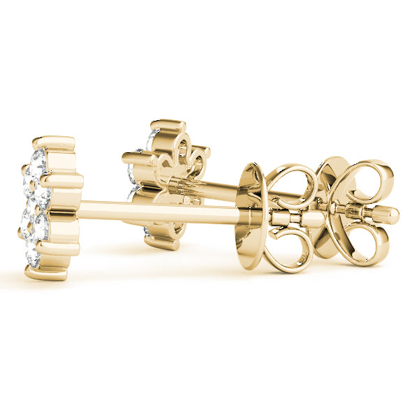 Charm Cluster lab-grown diamond cluster stud earrings, 14k gold