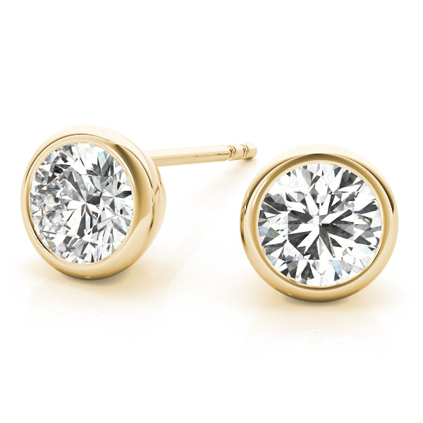 Bezel Aura lab-grown diamond bezel stud earrings, 14k yellow gold#Color_Yellow Gold