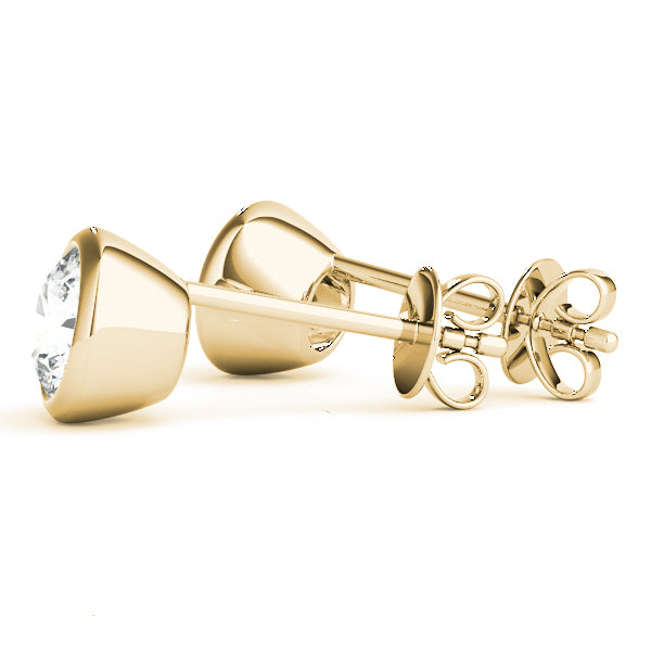Bezel Aura lab-grown diamond bezel stud earrings, 14k yellow gold#Color_Yellow Gold