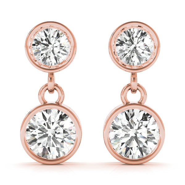 Twin Lantern lab-grown diamond drop earrings, 14k gold