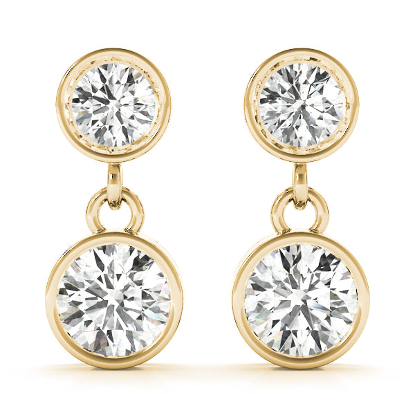 Twin Lantern lab-grown diamond drop earrings, 14k gold