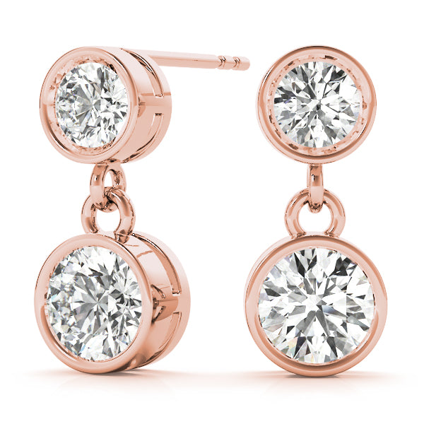 Twin Lantern lab-grown diamond drop earrings, 14k gold