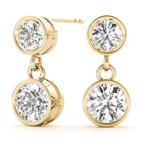 Twin Lantern lab-grown diamond drop earrings, 14k gold
