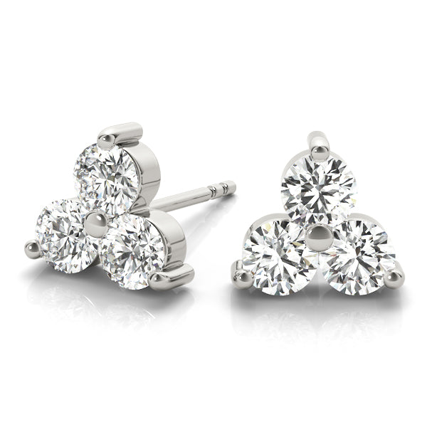 Three Charms lab-grown diamond cluster stud earrings, 14k gold