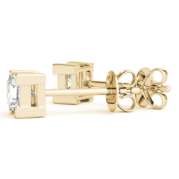 Quiet Square lab-grown diamond princess-cut stud earrings, 14k yellow gold, 0.35 to 0.8 ct#Color_Yellow Gold