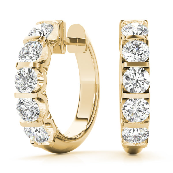Double Glow lab-grown diamond inside-out hoop earrings, 14k yellow gold#Color_Yellow Gold
