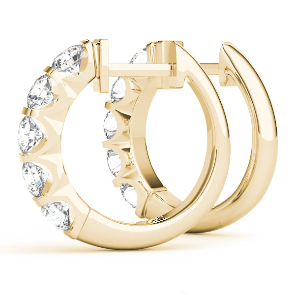 Double Glow lab-grown diamond inside-out hoop earrings, 14k yellow gold#Color_Yellow Gold