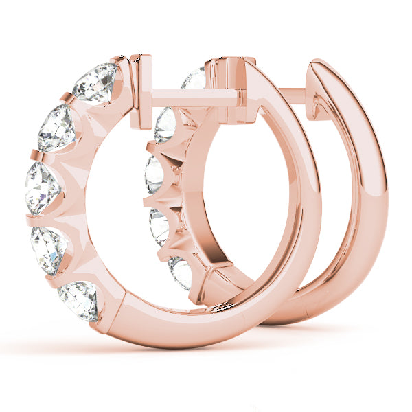 Double Glow lab-grown diamond inside-out hoop earrings, 14k rose gold#Color_Rose Gold