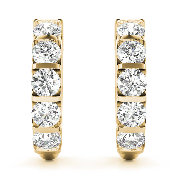 Double Glow lab-grown diamond inside-out hoop earrings, 14k yellow gold#Color_Yellow Gold