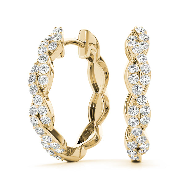 Bound Hoops lab-grown diamond hoop earrings, 14k gold