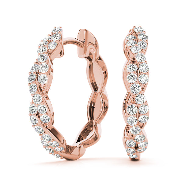 Bound Hoops lab-grown diamond hoop earrings, 14k gold
