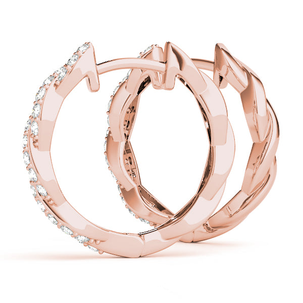 Bound Hoops lab-grown diamond hoop earrings, 14k gold