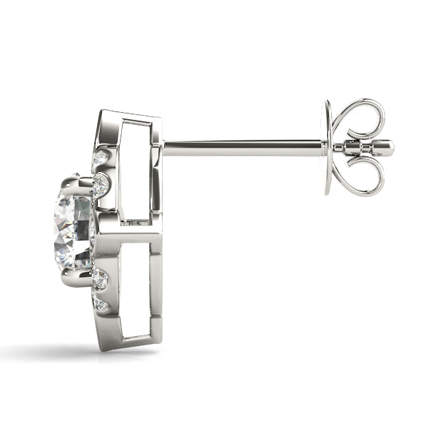Moonrise Petal lab-grown diamond stud earrings, 14k gold