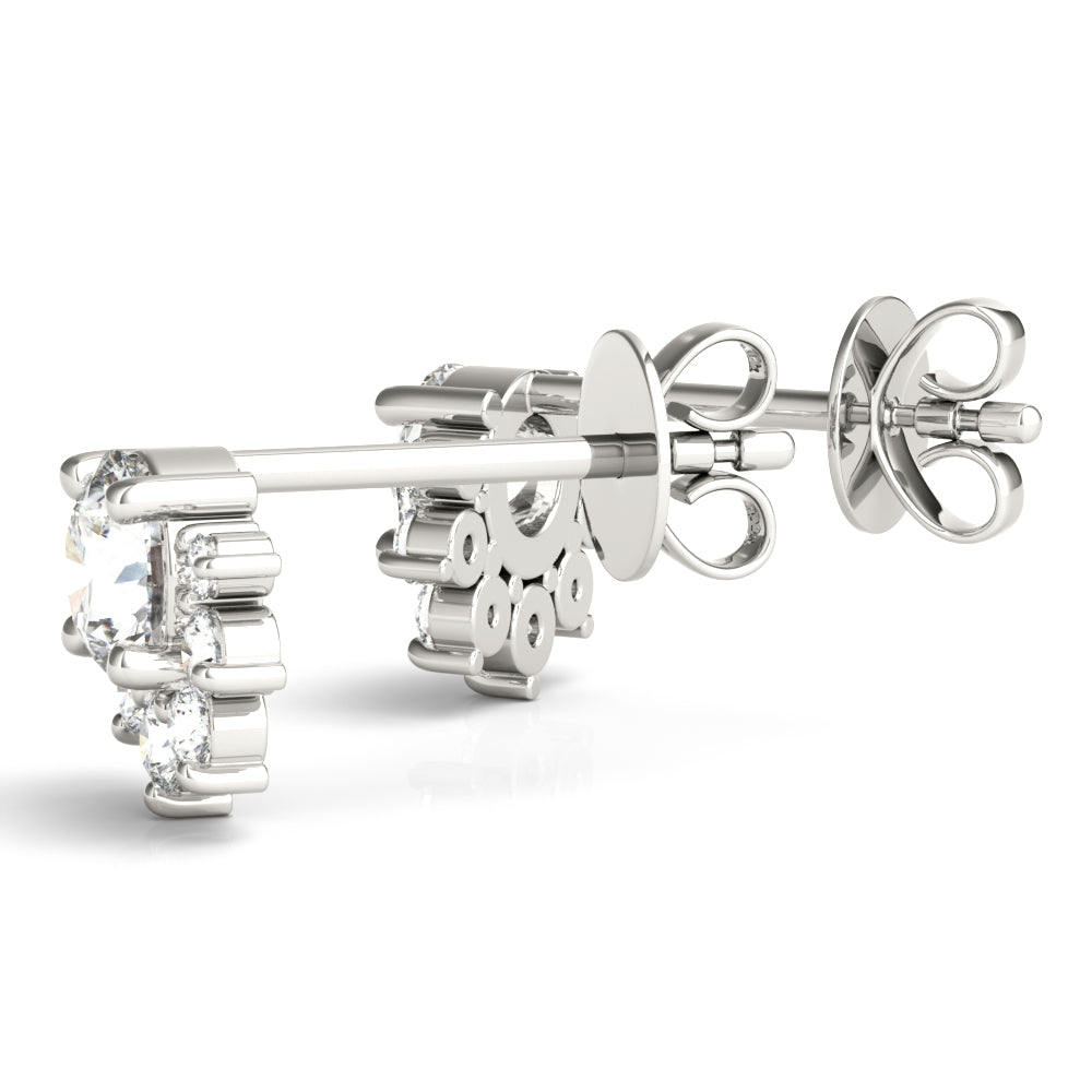 Halo Bloom lab-grown diamond stud earrings, 14k gold