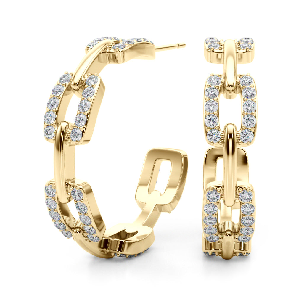 Woven Loop lab-grown diamond earrings, 14k gold