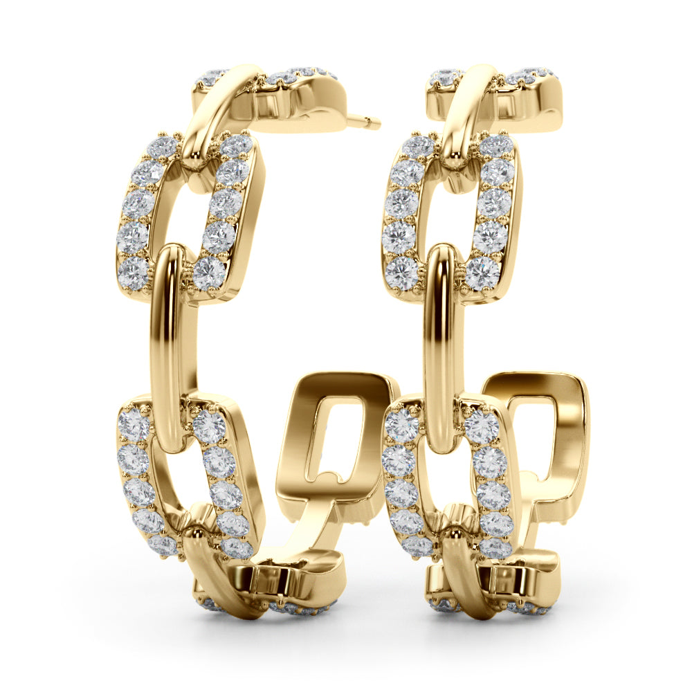 Woven Loop lab-grown diamond earrings, 14k gold