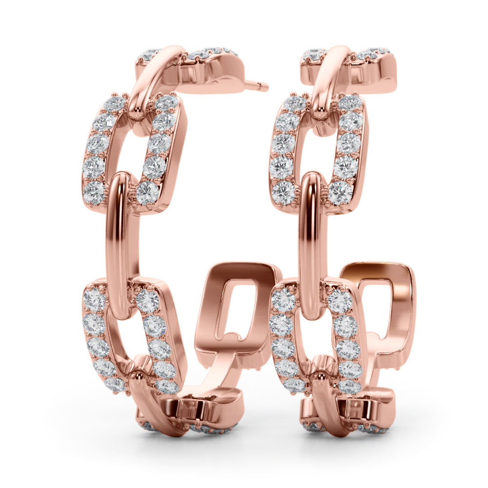 Woven Loop lab-grown diamond earrings, 14k gold