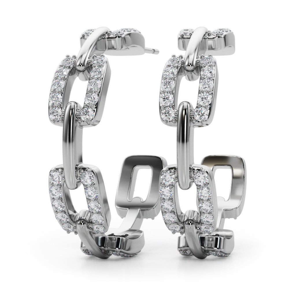 Woven Loop lab-grown diamond earrings, 14k gold