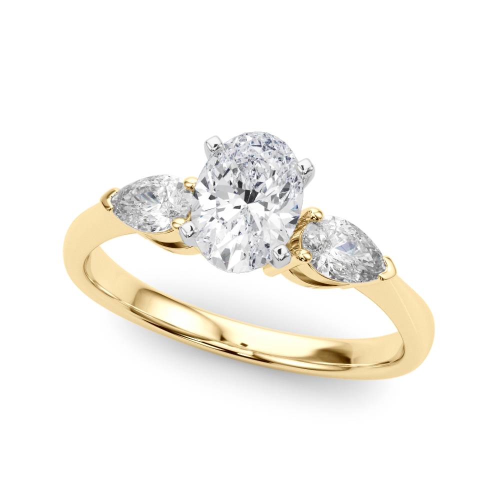 Held Blessing lab-grown diamond three-stone engagement ring, 14k yellow gold#Color_Yellow Gold
