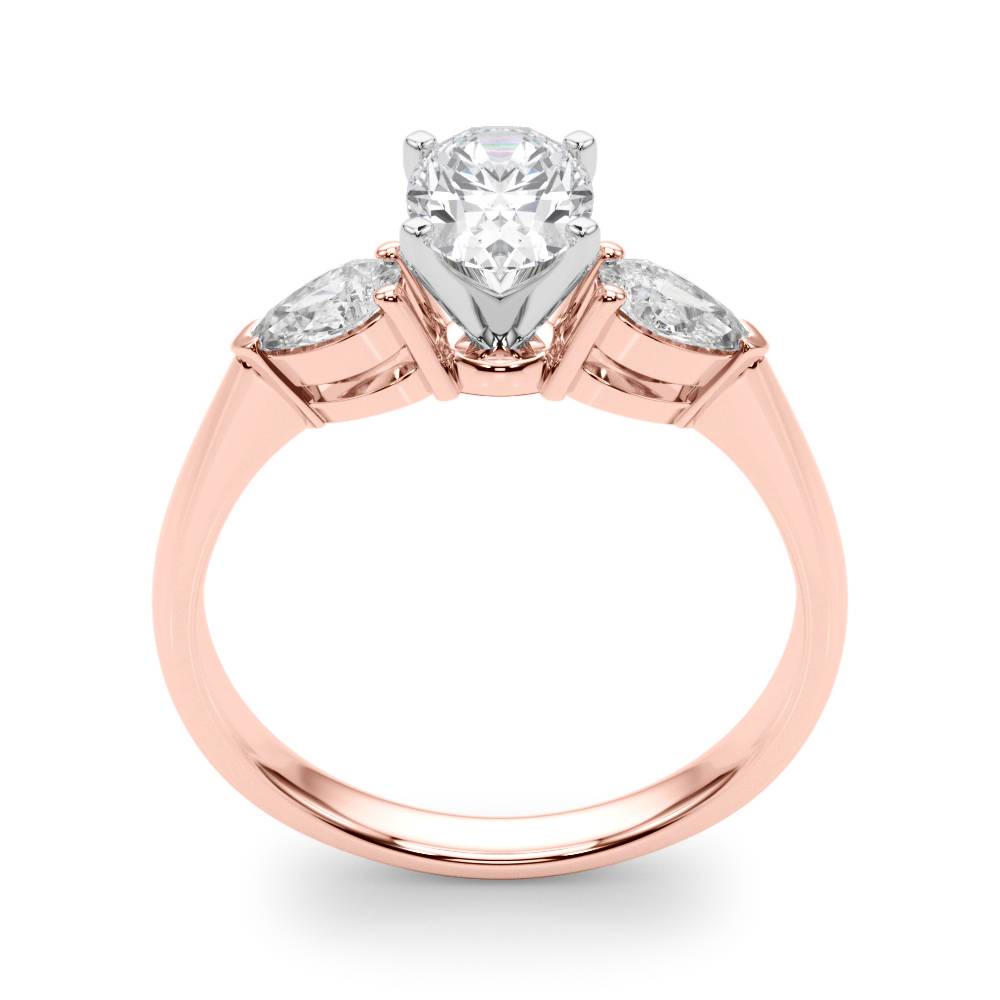 Held Blessing lab-grown diamond three-stone engagement ring, 14k rose gold#Color_Rose Gold