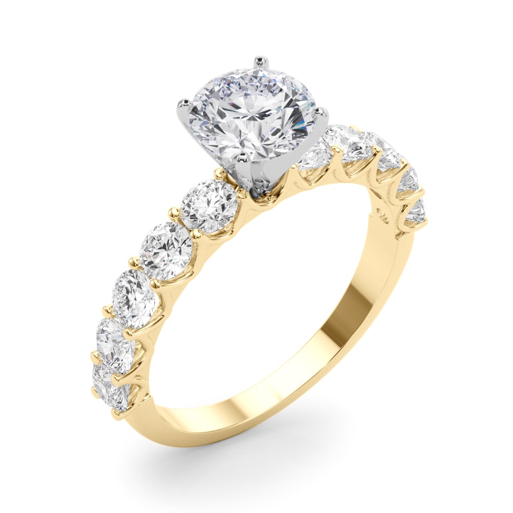 Cathedral Dawn lab-grown diamond cathedral engagement ring, 14k yellow gold#Color_Yellow Gold