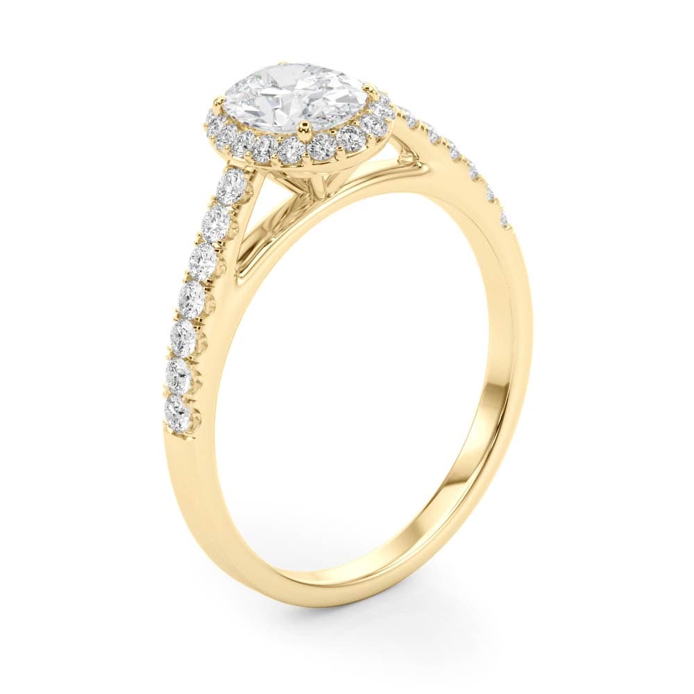 Lantern Halo lab-grown diamond halo engagement ring, 14k yellow gold#Color_Yellow Gold