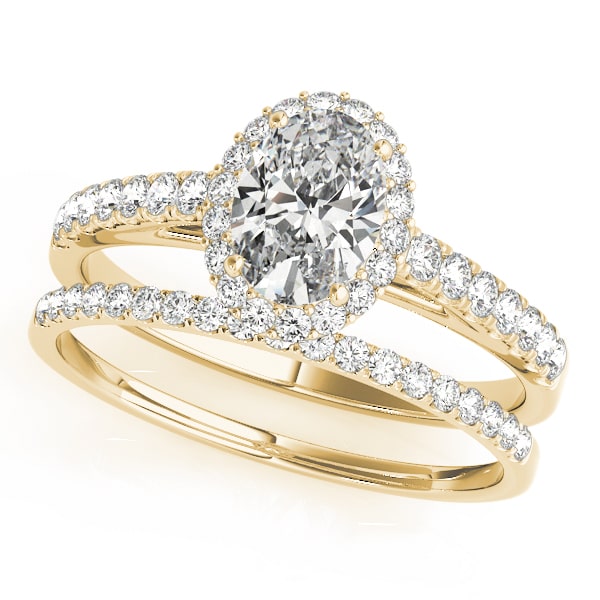 Lantern Halo lab-grown diamond halo engagement ring, 14k yellow gold#Color_Yellow Gold