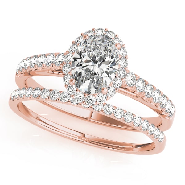 Lantern Halo lab-grown diamond halo engagement ring, 14k rose gold#Color_Rose Gold