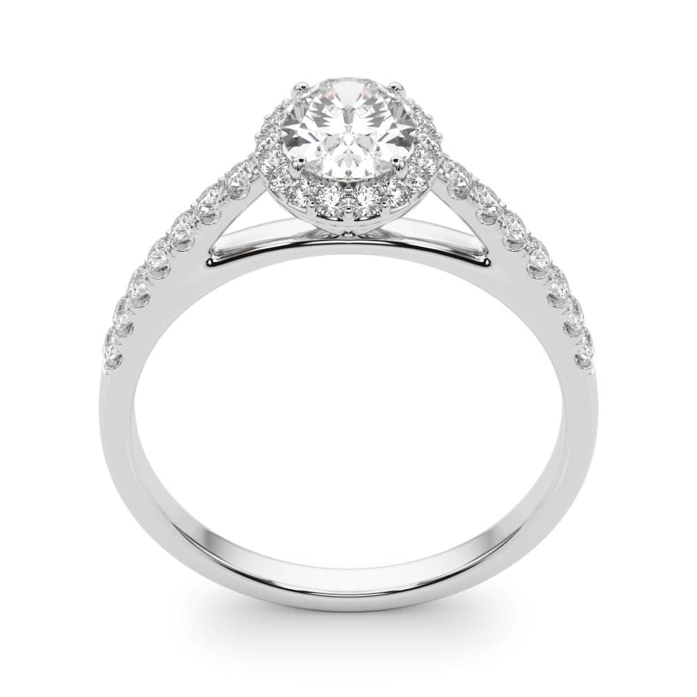 Lantern Halo lab-grown diamond halo engagement ring, 14k white gold or platinum#Color_White Gold|Platinum