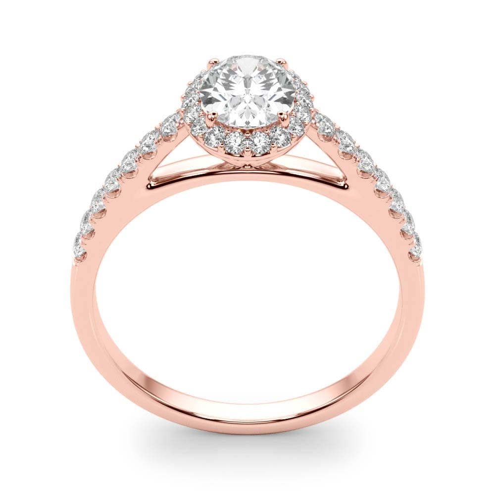 Lantern Halo lab-grown diamond halo engagement ring, 14k rose gold#Color_Rose Gold