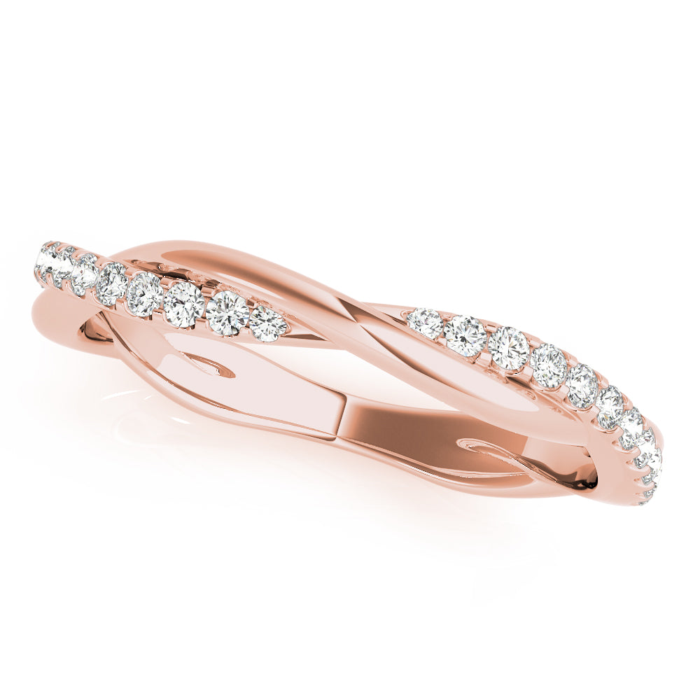 Woven Twist lab-grown diamond twist ring, 14k rose gold#Color_Rose Gold