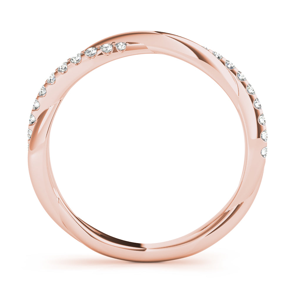 Woven Twist lab-grown diamond twist ring, 14k rose gold#Color_Rose Gold
