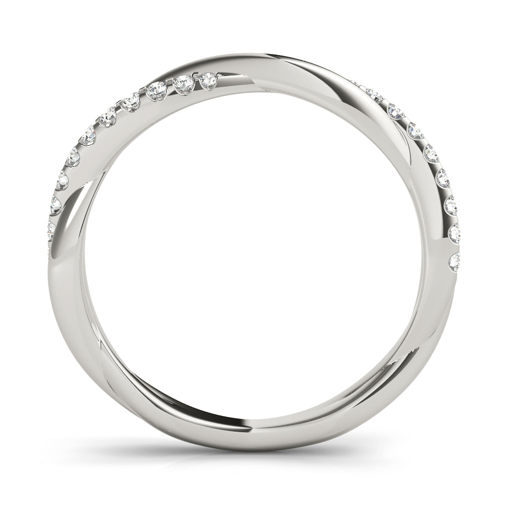 Woven Twist lab-grown diamond twist ring, 14k white gold#Color_White Gold