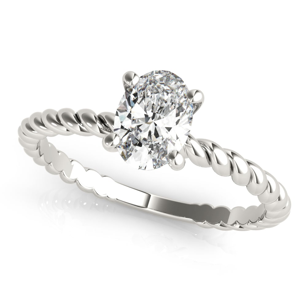 Woven Fortune lab-grown diamond ring, 14k white gold or platinum#Color_White Gold|Platinum