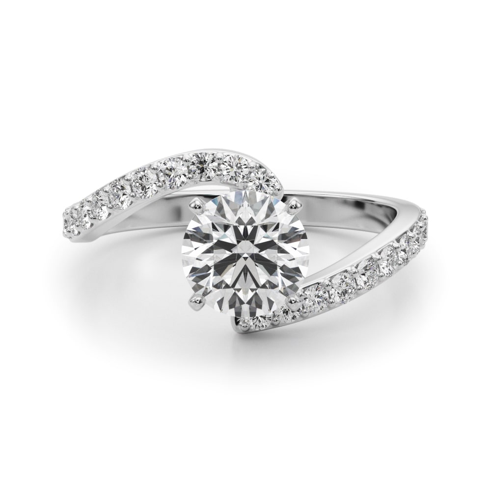 Open Promise lab-grown diamond engagement ring, 14k white gold or platinum#Color_White Gold|Platinum