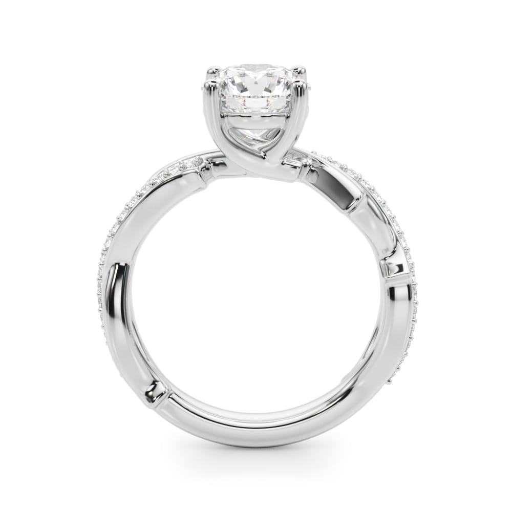 Vine Grove lab-grown diamond engagement ring, 14k white gold or platinum#Color_White Gold|Platinum