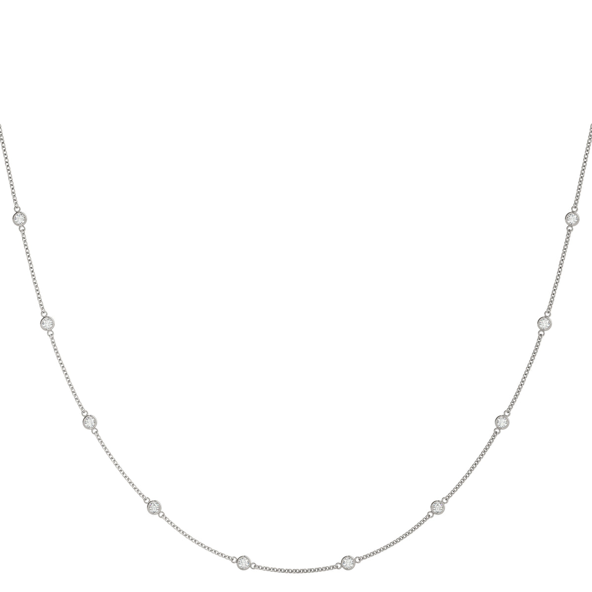 Gathered Path lab-grown diamond necklace, 14k gold, 0.50 ct